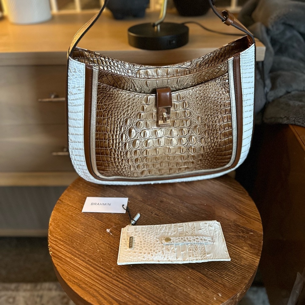 Brahmin Johanna Cappuccino Shoreham Shoulder Bag NWOT  & Wallet NWT - Picture 9 of 16